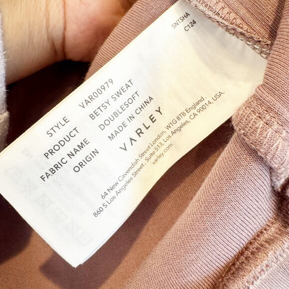 Varley Betsy Sweat Cowl Neck Double Soft Sweatshirt  Ash Rose Size S - Picture 12 of 12